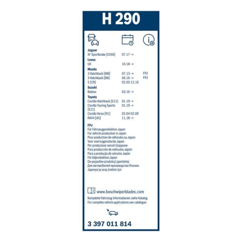 BOSCH Wischblatt Rear 3 397 011 814
