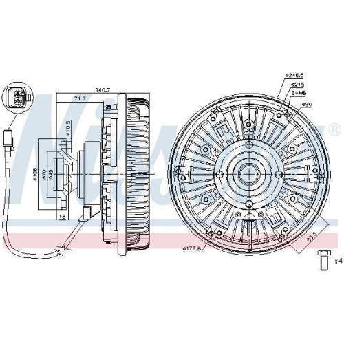 NISSENS Kupplung, K&uuml;hlerl&uuml;fter 86024