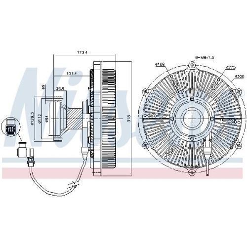NISSENS Kupplung, K&uuml;hlerl&uuml;fter 86170