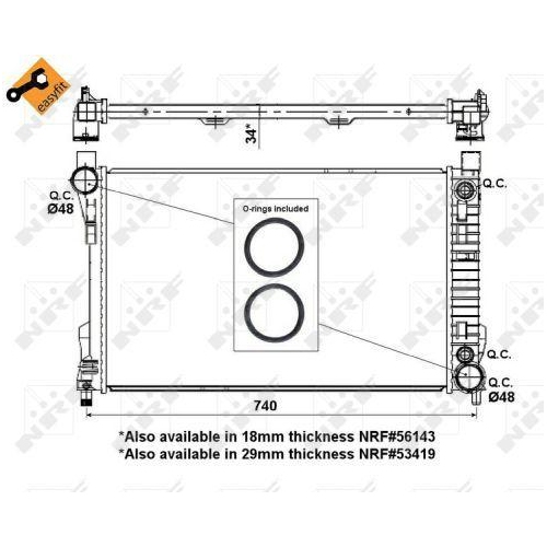 NRF Kühler, Motorkühlung EASY FIT 53878