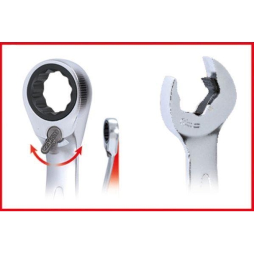 DUO GEARplus Ringmaulschl&uuml;ssel,Maul-Ratschenfunktion 8mm, umschaltbar KS TOOLS
