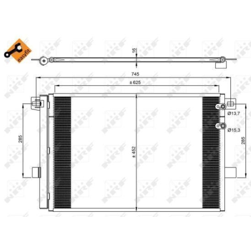 NRF Kondensator, Klimaanlage EASY FIT 350041