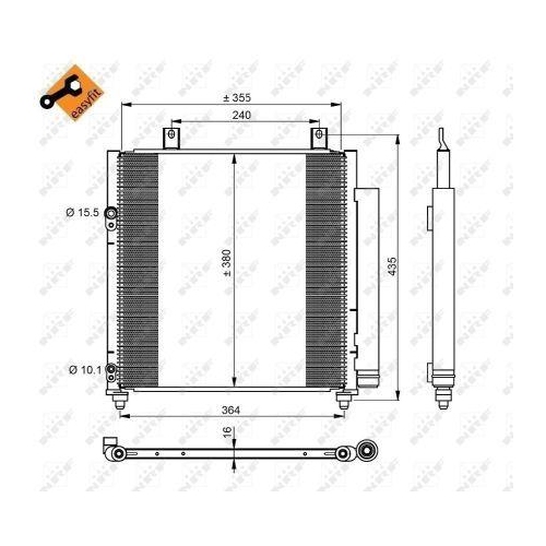 NRF Kondensator, Klimaanlage EASY FIT 350221