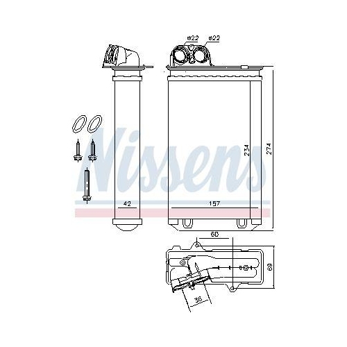 NISSENS W&auml;rmetauscher, Innenraumheizung ** FIRST FIT ** 71152