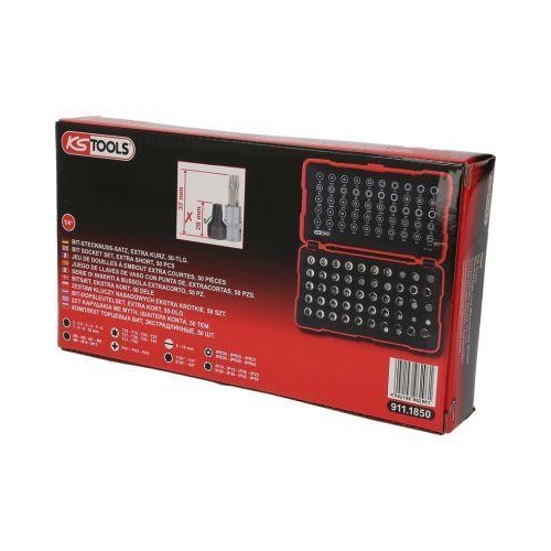 1/4 Zoll Bit-Stecknuss-Satz, extra kurz, 50-tlg KS TOOLS 911.1850