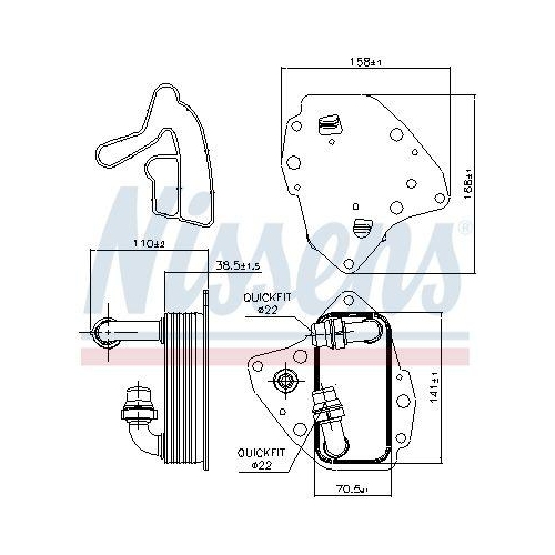 NISSENS &Ouml;lk&uuml;hler, Motor&ouml;l ** FIRST FIT ** 90996