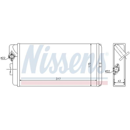 NISSENS W&auml;rmetauscher, Innenraumheizung 72035