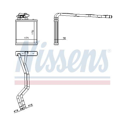 NISSENS W&auml;rmetauscher, Innenraumheizung 71771