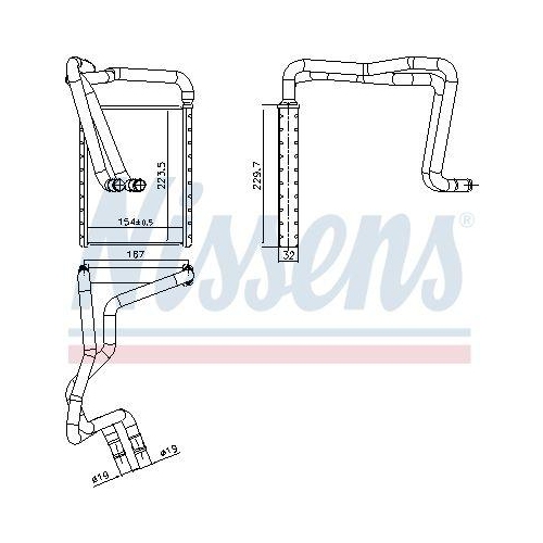 NISSENS W&auml;rmetauscher, Innenraumheizung 707179