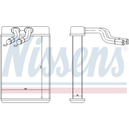 NISSENS W&auml;rmetauscher, Innenraumheizung 77610