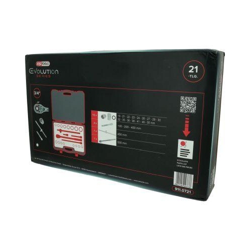 3/4 Zoll Steckschl&uuml;ssel-Satz, 21-tlg 6-kant KS TOOLS 911.0721