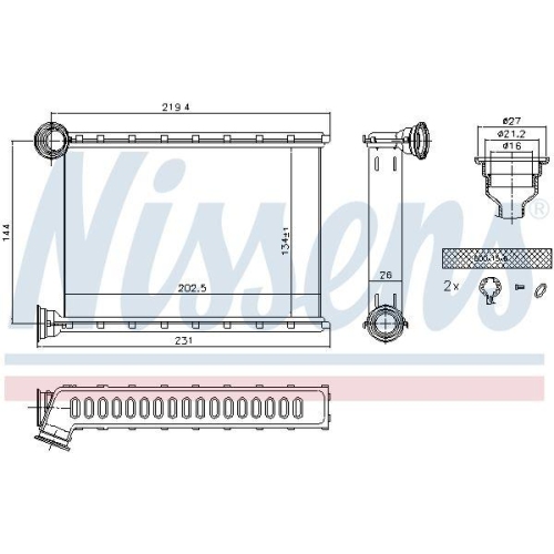 NISSENS W&auml;rmetauscher, Innenraumheizung ** FIRST FIT ** 707079