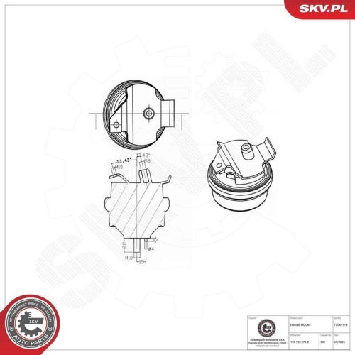 ESEN SKV Lagerung, Motor 75SKV114