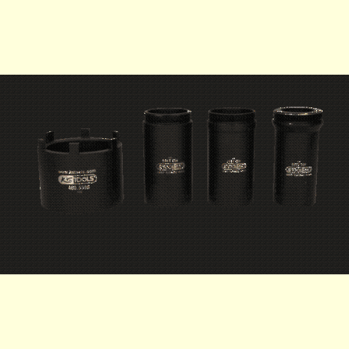 Nutmuttern-Schl&uuml;ssel-Satz mit 3 F&uuml;hrungsrohren f&uuml;r Mercedes 75 mm 4-tlg