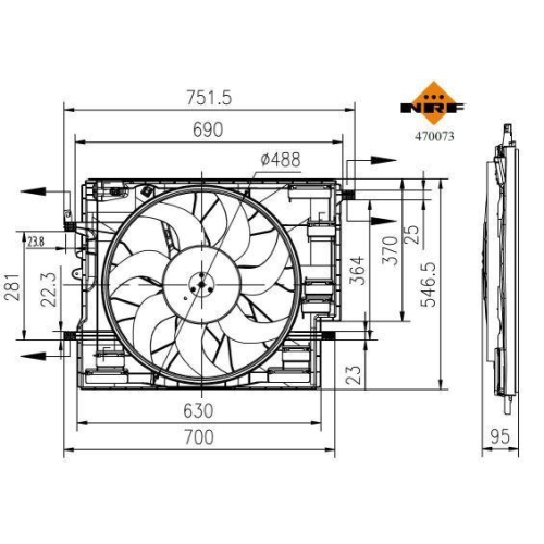 NRF L&uuml;fter, Motork&uuml;hlung 470073