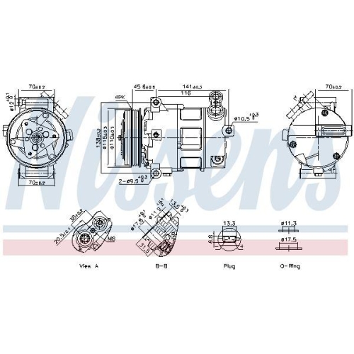 NISSENS Kompressor, Klimaanlage ** FIRST FIT ** 891152