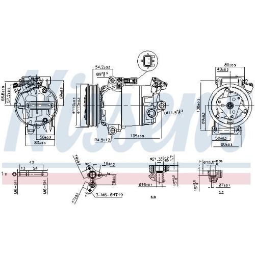 NISSENS Kompressor, Klimaanlage ** FIRST FIT ** 89608