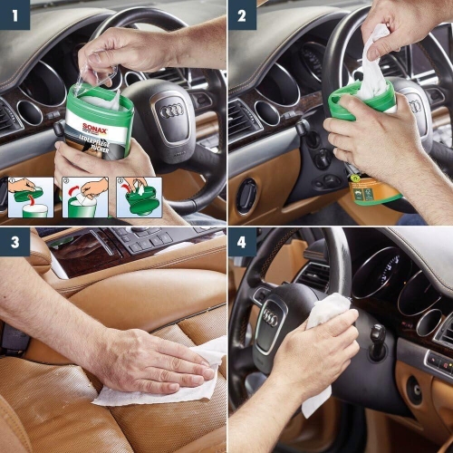 SONAX Leder Pflege Tücher Box 25 Stück 04123000