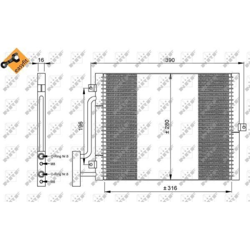 NRF Kondensator, Klimaanlage EASY FIT 35307