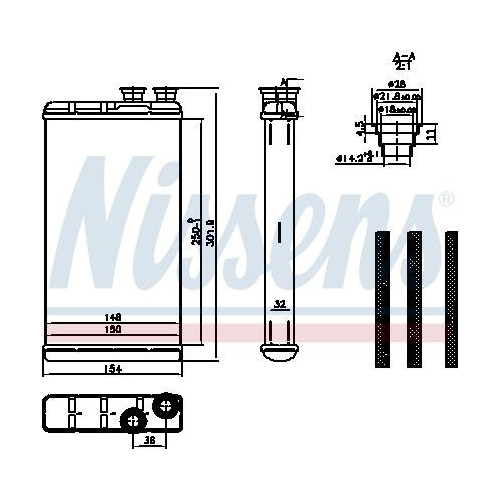 NISSENS W&auml;rmetauscher, Innenraumheizung 727210
