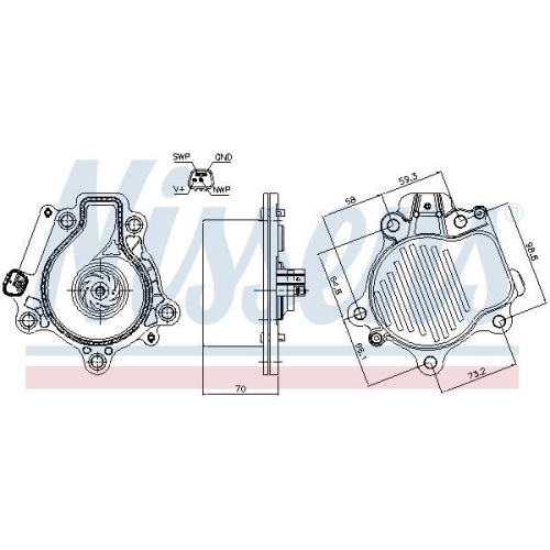 NISSENS Wasserpumpe, Motork&uuml;hlung 832147