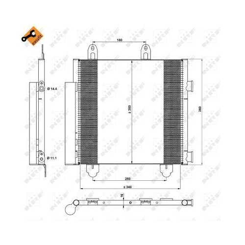NRF Kondensator, Klimaanlage EASY FIT 350231