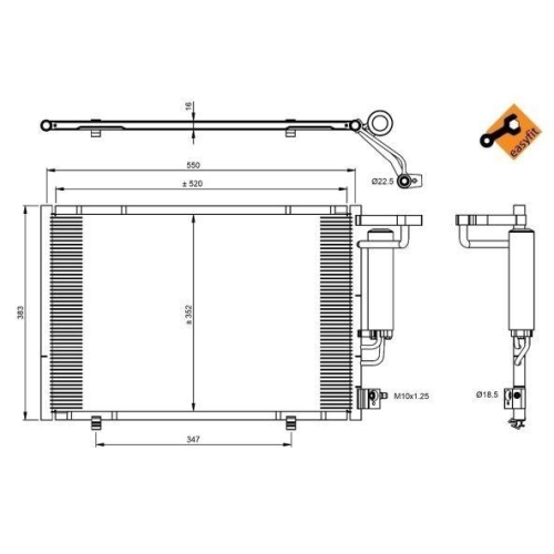 NRF Kondensator, Klimaanlage EASY FIT 350395