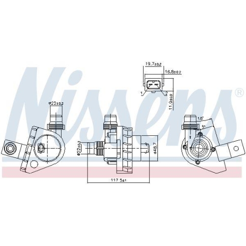 NISSENS Wasserpumpe, Motork&uuml;hlung 831115