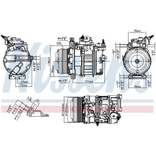 NISSENS Kompressor, Klimaanlage ** FIRST FIT ** 891106