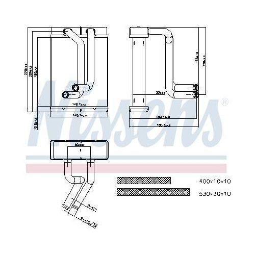 NISSENS W&auml;rmetauscher, Innenraumheizung 77508