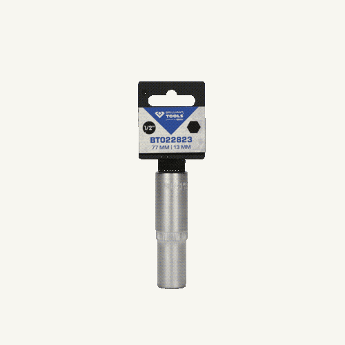 1/2 Zoll Sechskant-Stecknuss, lange Ausf&uuml;hrung, 13 mm BRILLIANT TOOLS BT022823