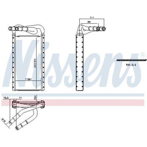 NISSENS W&auml;rmetauscher, Innenraumheizung 707425