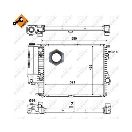 NRF Kühler, Motorkühlung EASY FIT 58165