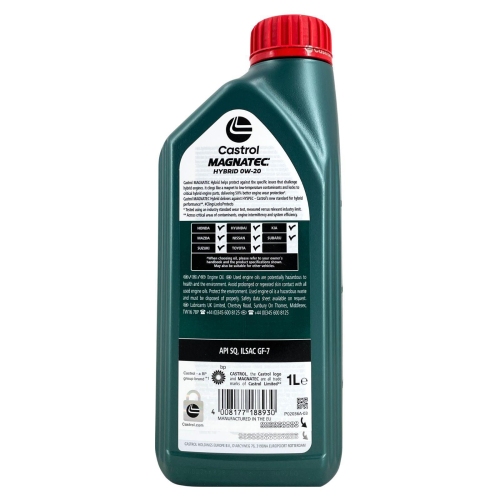 Motor&ouml;l Motoren&ouml;l Castrol Magnatec Hybrid 0W-20 ILSAC GF-6 API SP 1 Liter 15F872