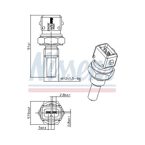 NISSENS Sensor, K&uuml;hlmitteltemperatur ** FIRST FIT ** 207041