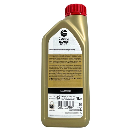 CASTROL Motor&ouml;l Motoren&ouml;l &Ouml;l Castrol EDGE 0W-40 R 15F739 1 Liter Flasche