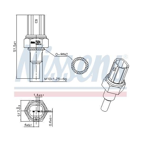 NISSENS Sensor, K&uuml;hlmitteltemperatur ** FIRST FIT ** 207066