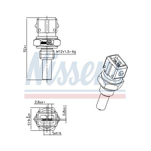 NISSENS Sensor, K&uuml;hlmitteltemperatur ** FIRST FIT ** 207076