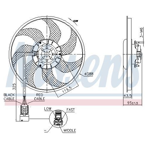 NISSENS L&uuml;fter, Motork&uuml;hlung 850091