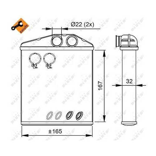 NRF W&auml;rmetauscher, Innenraumheizung EASY FIT 54208