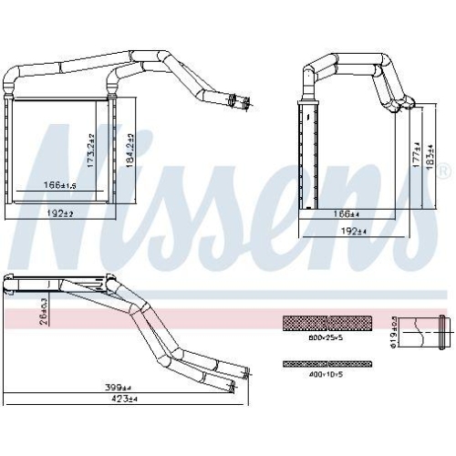 NISSENS W&auml;rmetauscher, Innenraumheizung 707298