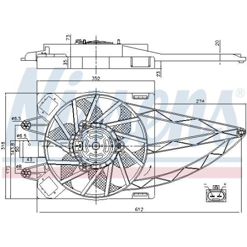 NISSENS L&uuml;fter, Motork&uuml;hlung 85150