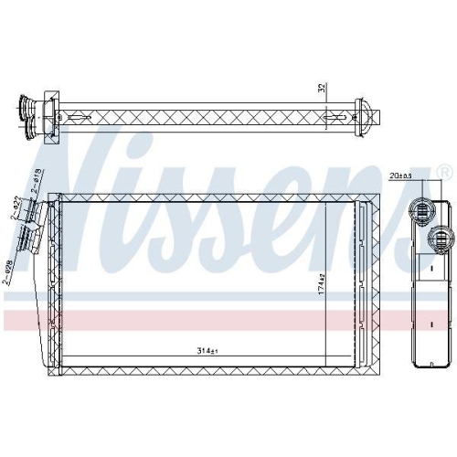 NISSENS W&auml;rmetauscher, Innenraumheizung 707206