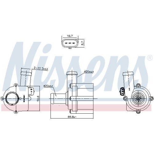 NISSENS Wasserpumpe, Motorkühlung 831116