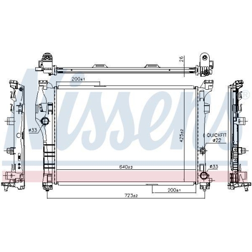 NISSENS Kühler, Motorkühlung ** FIRST FIT ** 627044