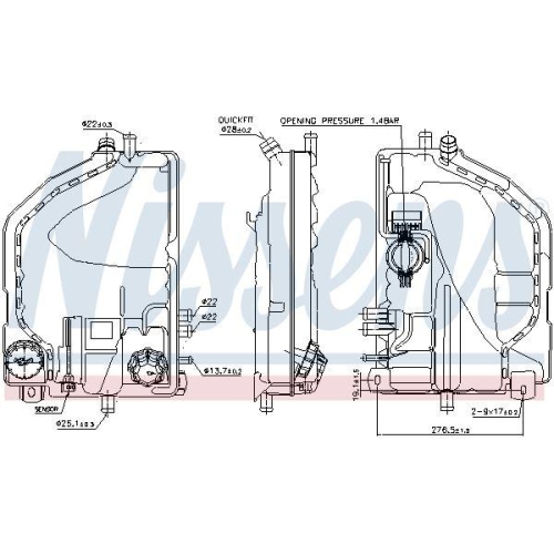 NISSENS Ausgleichsbehälter, Kühlmittel ** FIRST FIT ** 996022