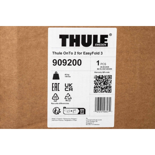 THULE Onto 2 Heckbox für Easyfold 3 Fahrradträger auf Anhängerkupplung - 909200