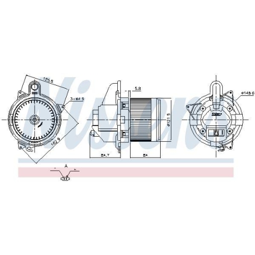 NISSENS Innenraumgebl&auml;se 87846