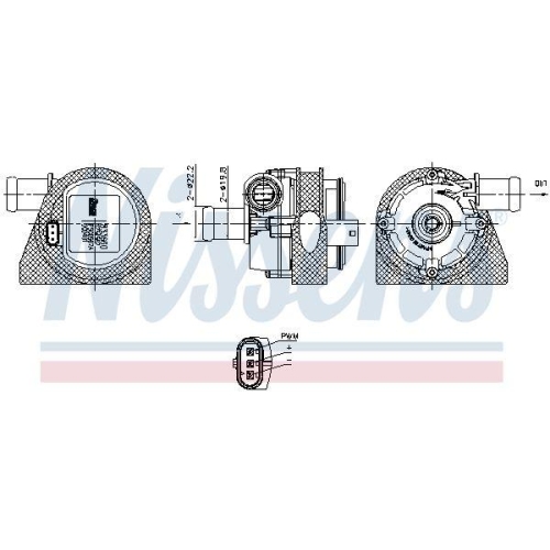 NISSENS Wasserpumpe, Motork&uuml;hlung 833660