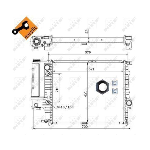 NRF Kühler, Motorkühlung EASY FIT 50564